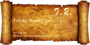 Tordy Ramóna névjegykártya